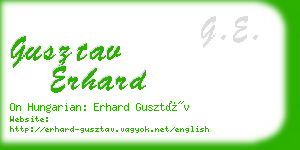 gusztav erhard business card